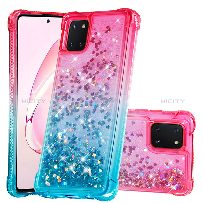 Silikon Hülle Handyhülle Gummi Schutzhülle Flexible Tasche Bling-Bling S02 für Samsung Galaxy Note 10 Lite Rosa Plus