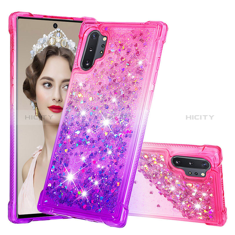 Silikon Hülle Handyhülle Gummi Schutzhülle Flexible Tasche Bling-Bling S02 für Samsung Galaxy Note 10 Plus 5G Pink Plus