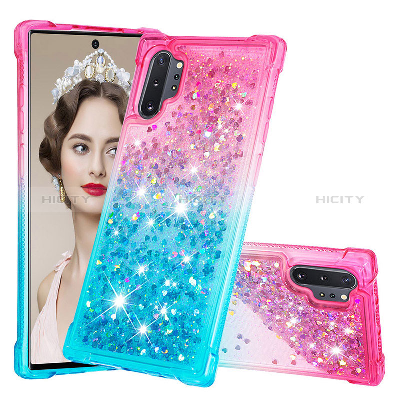 Silikon Hülle Handyhülle Gummi Schutzhülle Flexible Tasche Bling-Bling S02 für Samsung Galaxy Note 10 Plus 5G Rosa Plus