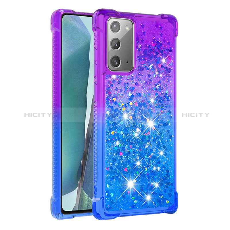 Silikon Hülle Handyhülle Gummi Schutzhülle Flexible Tasche Bling-Bling S02 für Samsung Galaxy Note 20 5G Violett