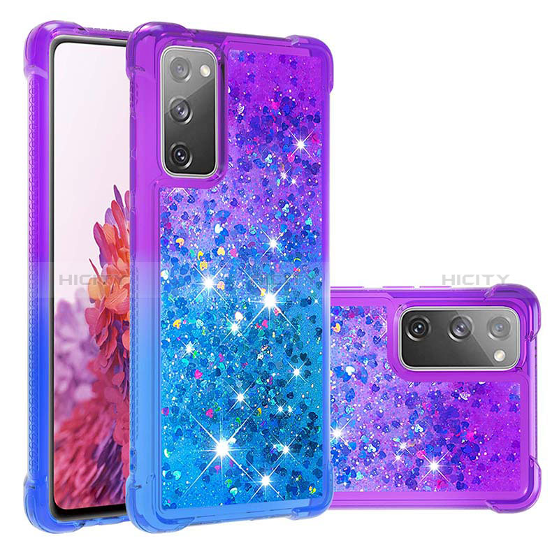 Silikon Hülle Handyhülle Gummi Schutzhülle Flexible Tasche Bling-Bling S02 für Samsung Galaxy S20 FE 5G Violett Plus