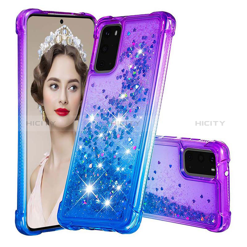 Silikon Hülle Handyhülle Gummi Schutzhülle Flexible Tasche Bling-Bling S02 für Samsung Galaxy S20 Violett Plus