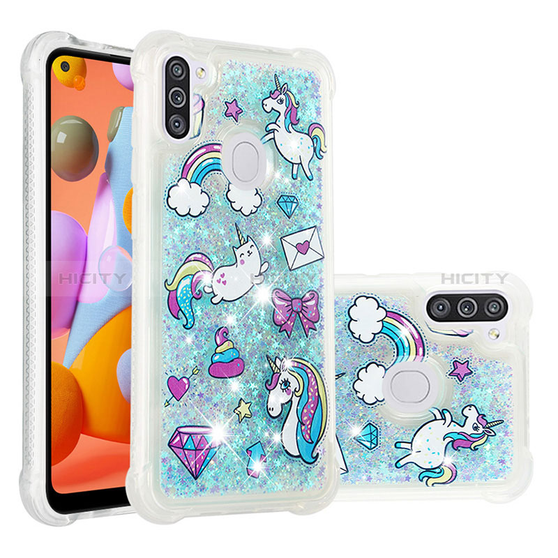 Silikon Hülle Handyhülle Gummi Schutzhülle Flexible Tasche Bling-Bling S03 für Samsung Galaxy A11