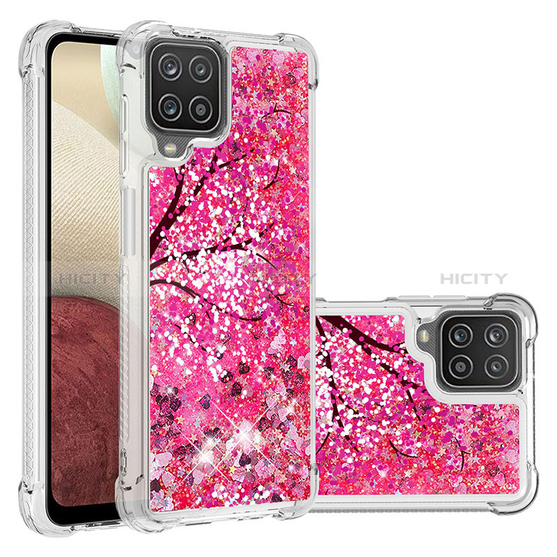 Silikon Hülle Handyhülle Gummi Schutzhülle Flexible Tasche Bling-Bling S03 für Samsung Galaxy A12 Nacho Pink Plus