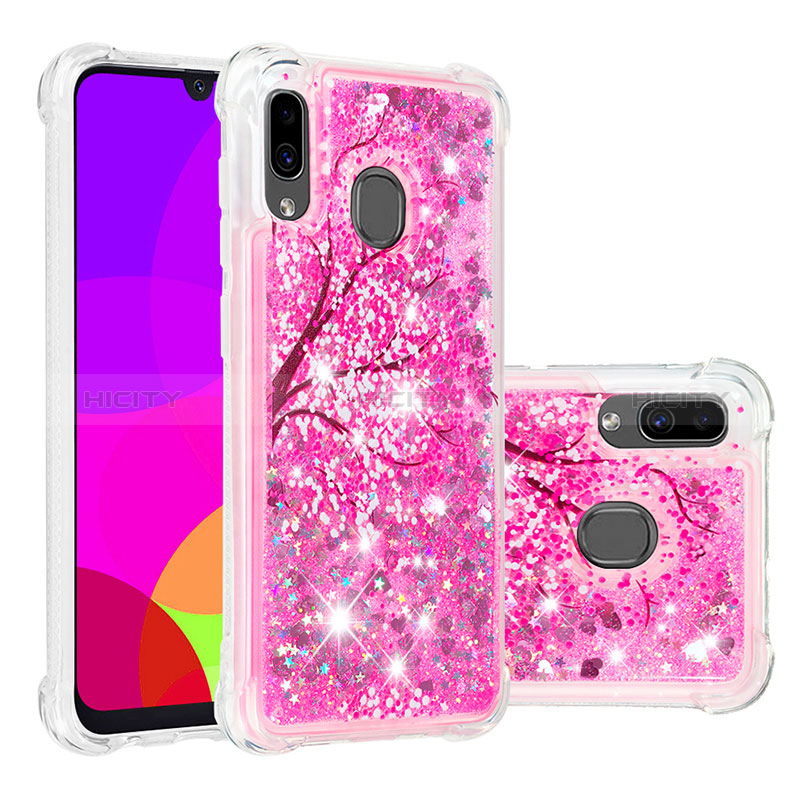 Silikon Hülle Handyhülle Gummi Schutzhülle Flexible Tasche Bling-Bling S03 für Samsung Galaxy A20 Pink