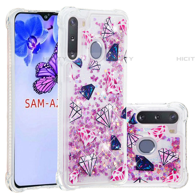 Silikon Hülle Handyhülle Gummi Schutzhülle Flexible Tasche Bling-Bling S03 für Samsung Galaxy A21 European