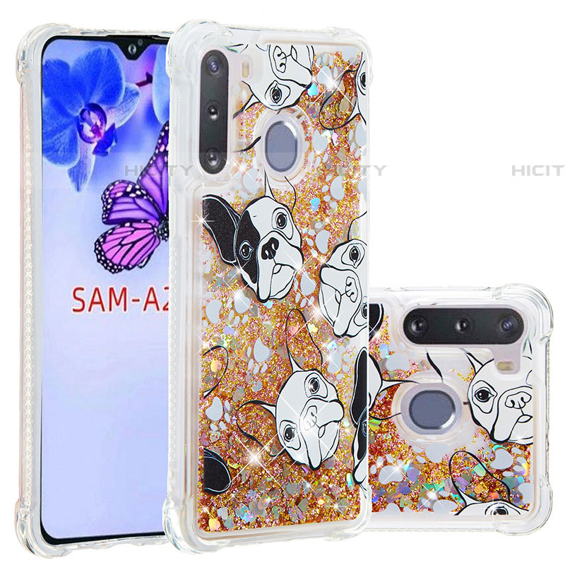 Silikon Hülle Handyhülle Gummi Schutzhülle Flexible Tasche Bling-Bling S03 für Samsung Galaxy A21 European groß