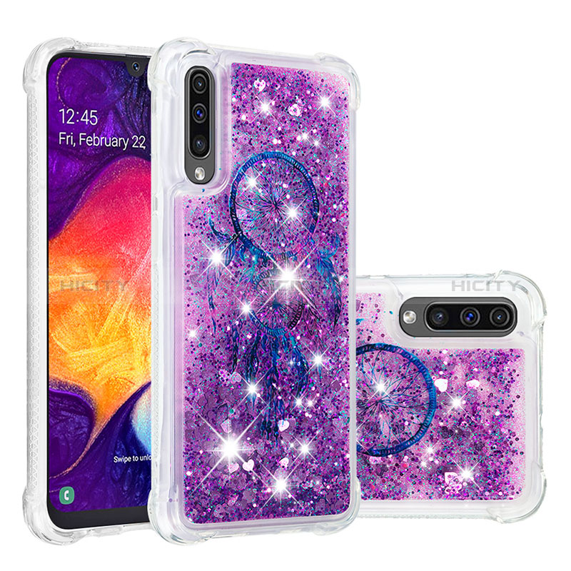 Silikon Hülle Handyhülle Gummi Schutzhülle Flexible Tasche Bling-Bling S03 für Samsung Galaxy A30S Violett Plus