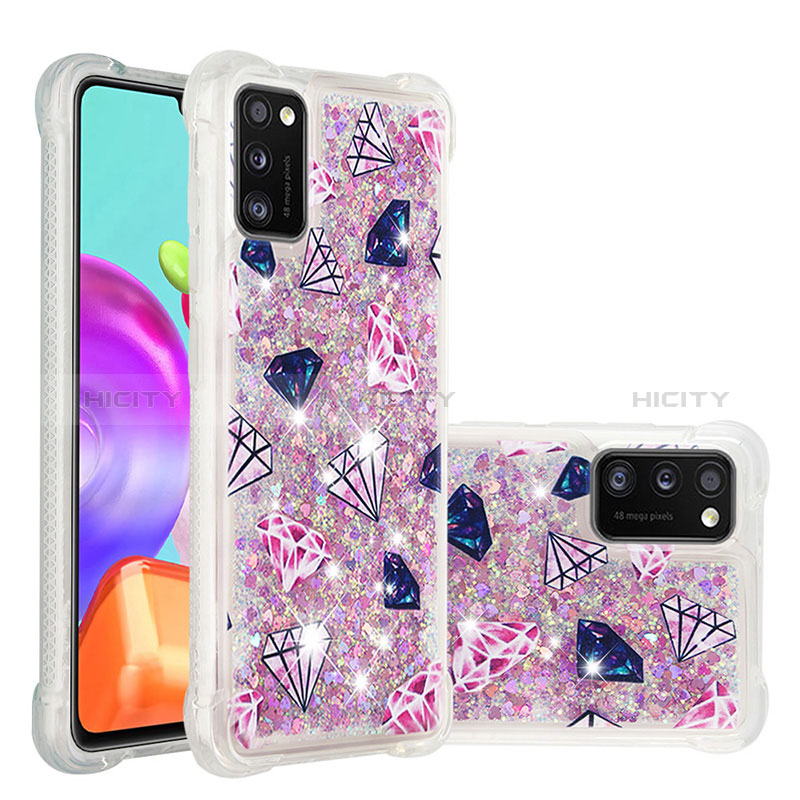 Silikon Hülle Handyhülle Gummi Schutzhülle Flexible Tasche Bling-Bling S03 für Samsung Galaxy A41 Pink Plus