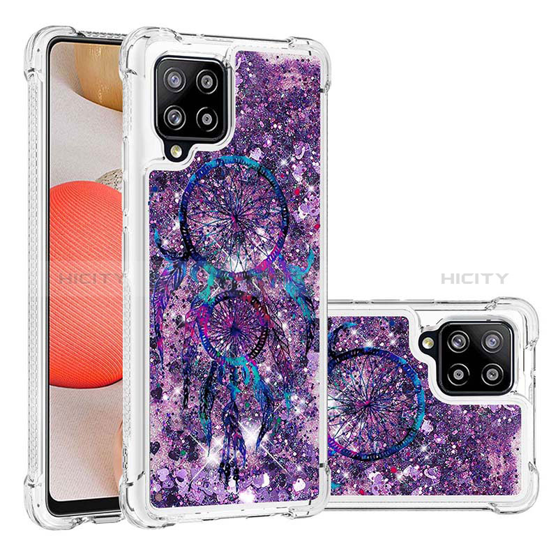 Silikon Hülle Handyhülle Gummi Schutzhülle Flexible Tasche Bling-Bling S03 für Samsung Galaxy A42 5G Violett Plus