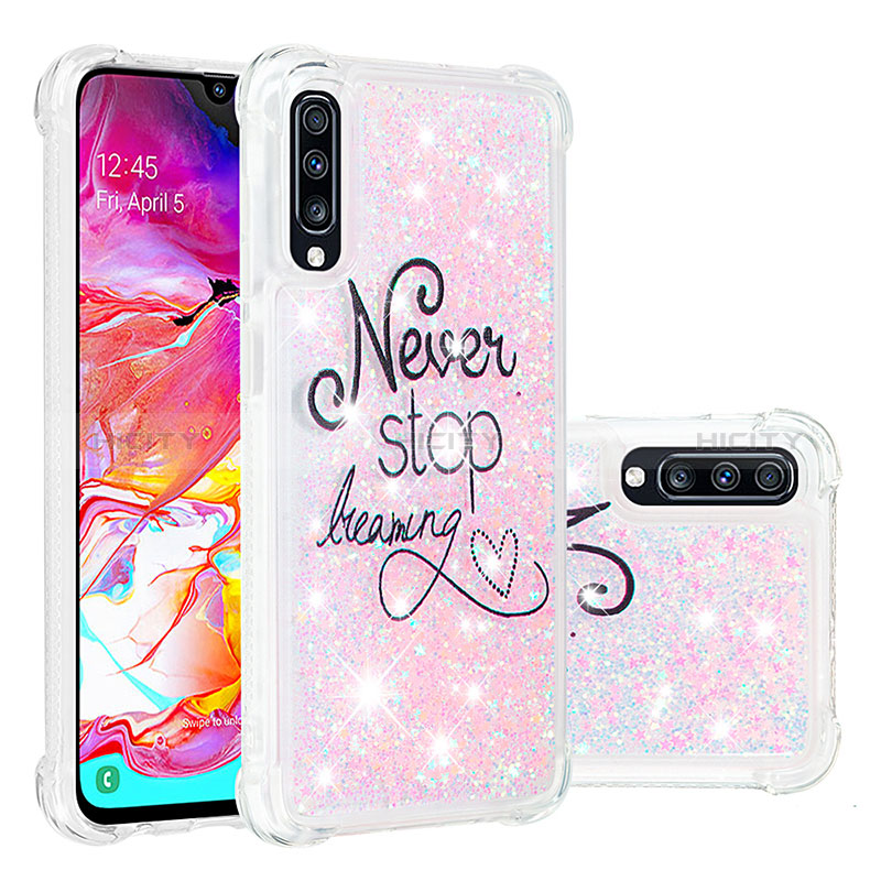 Silikon Hülle Handyhülle Gummi Schutzhülle Flexible Tasche Bling-Bling S03 für Samsung Galaxy A70 Plusfarbig