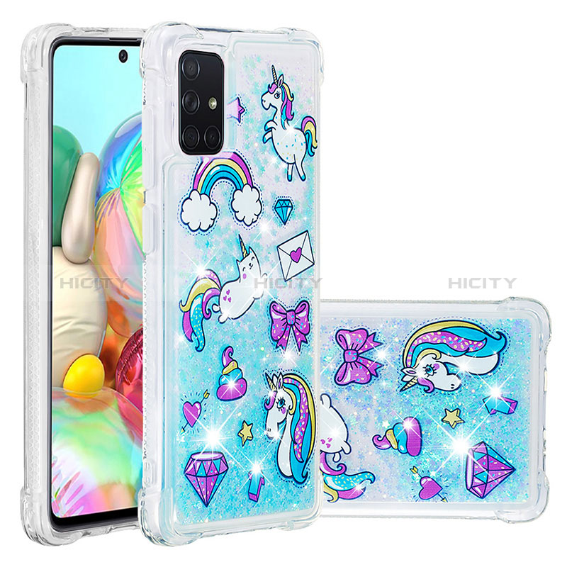 Silikon Hülle Handyhülle Gummi Schutzhülle Flexible Tasche Bling-Bling S03 für Samsung Galaxy A71 4G A715 groß