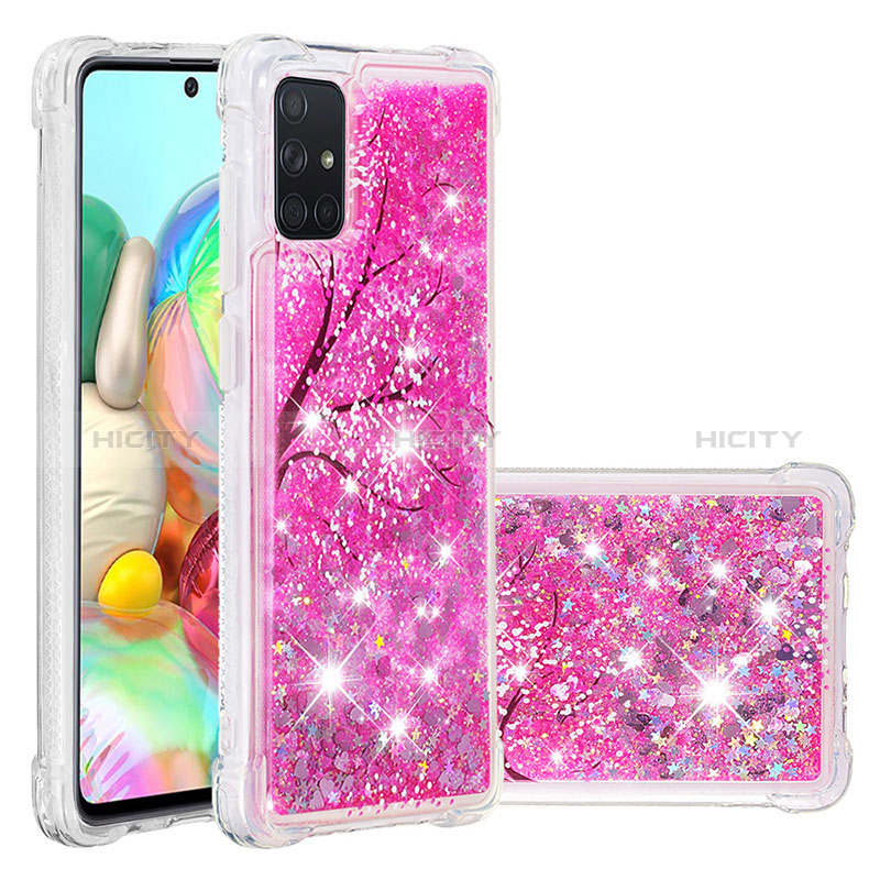 Silikon Hülle Handyhülle Gummi Schutzhülle Flexible Tasche Bling-Bling S03 für Samsung Galaxy A71 4G A715 Pink Plus