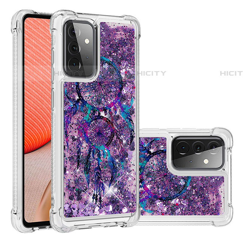 Silikon Hülle Handyhülle Gummi Schutzhülle Flexible Tasche Bling-Bling S03 für Samsung Galaxy A72 4G Violett