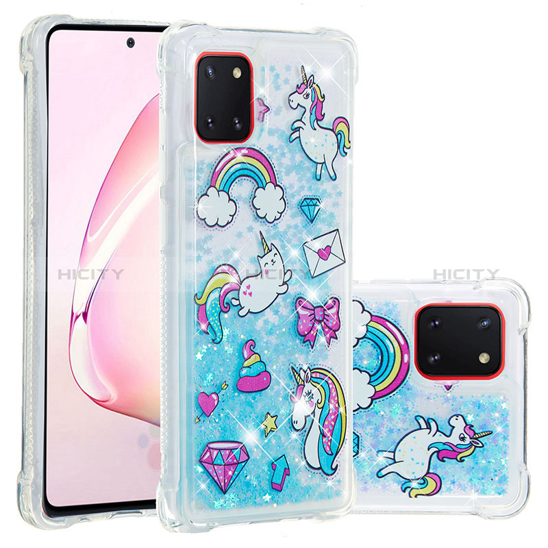 Silikon Hülle Handyhülle Gummi Schutzhülle Flexible Tasche Bling-Bling S03 für Samsung Galaxy A81