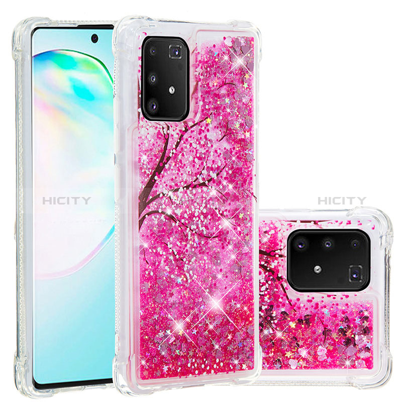 Silikon Hülle Handyhülle Gummi Schutzhülle Flexible Tasche Bling-Bling S03 für Samsung Galaxy A91 Pink