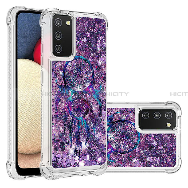 Silikon Hülle Handyhülle Gummi Schutzhülle Flexible Tasche Bling-Bling S03 für Samsung Galaxy F02S SM-E025F Violett Plus