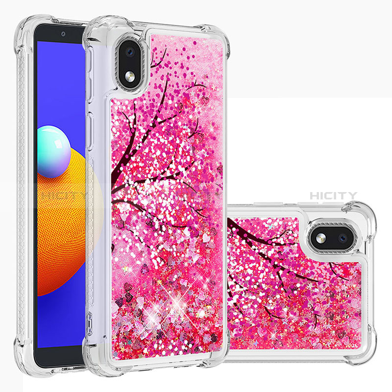 Silikon Hülle Handyhülle Gummi Schutzhülle Flexible Tasche Bling-Bling S03 für Samsung Galaxy M01 Core Pink