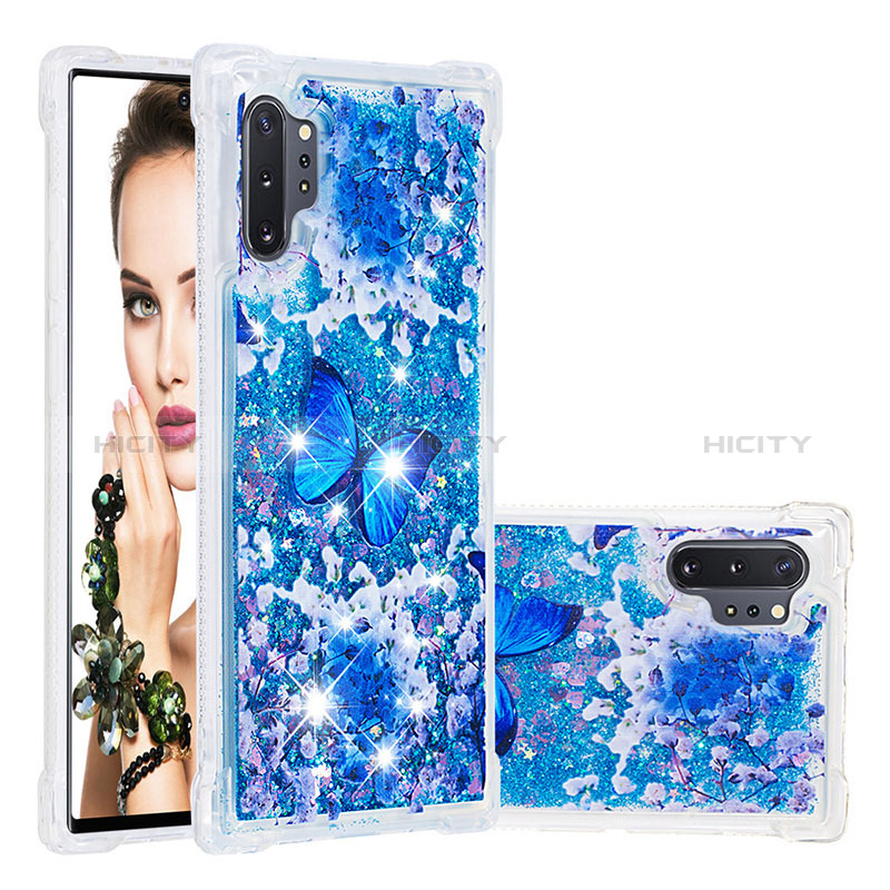 Silikon Hülle Handyhülle Gummi Schutzhülle Flexible Tasche Bling-Bling S03 für Samsung Galaxy Note 10 Plus 5G Blau Plus