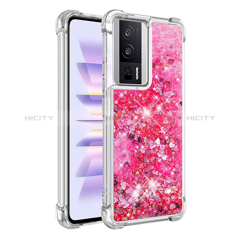 Silikon Hülle Handyhülle Gummi Schutzhülle Flexible Tasche Bling-Bling S03 für Xiaomi Poco F5 Pro 5G Pink