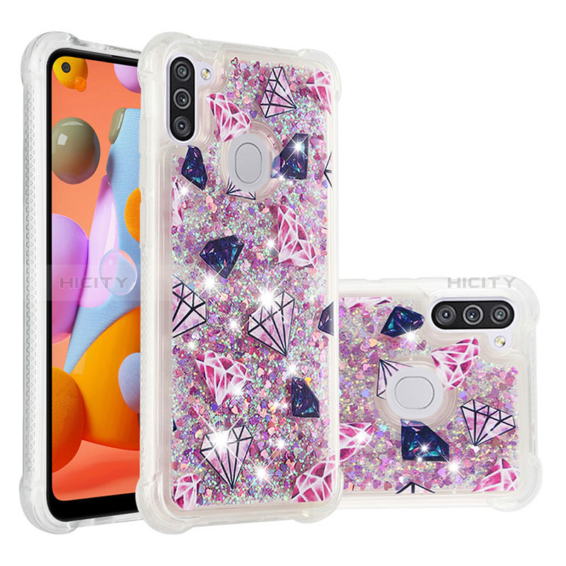 Silikon Hülle Handyhülle Gummi Schutzhülle Flexible Tasche Bling-Bling S04 für Samsung Galaxy A11 groß