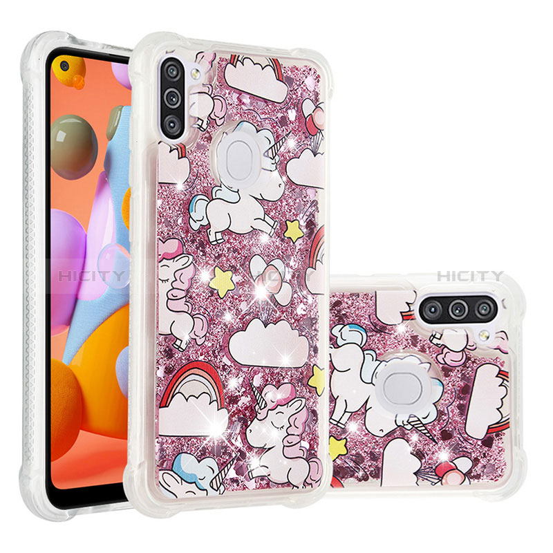 Silikon Hülle Handyhülle Gummi Schutzhülle Flexible Tasche Bling-Bling S04 für Samsung Galaxy A11 groß