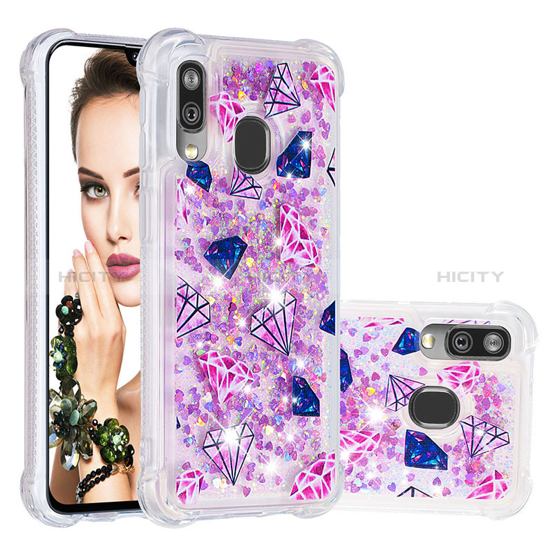 Silikon Hülle Handyhülle Gummi Schutzhülle Flexible Tasche Bling-Bling S04 für Samsung Galaxy A40