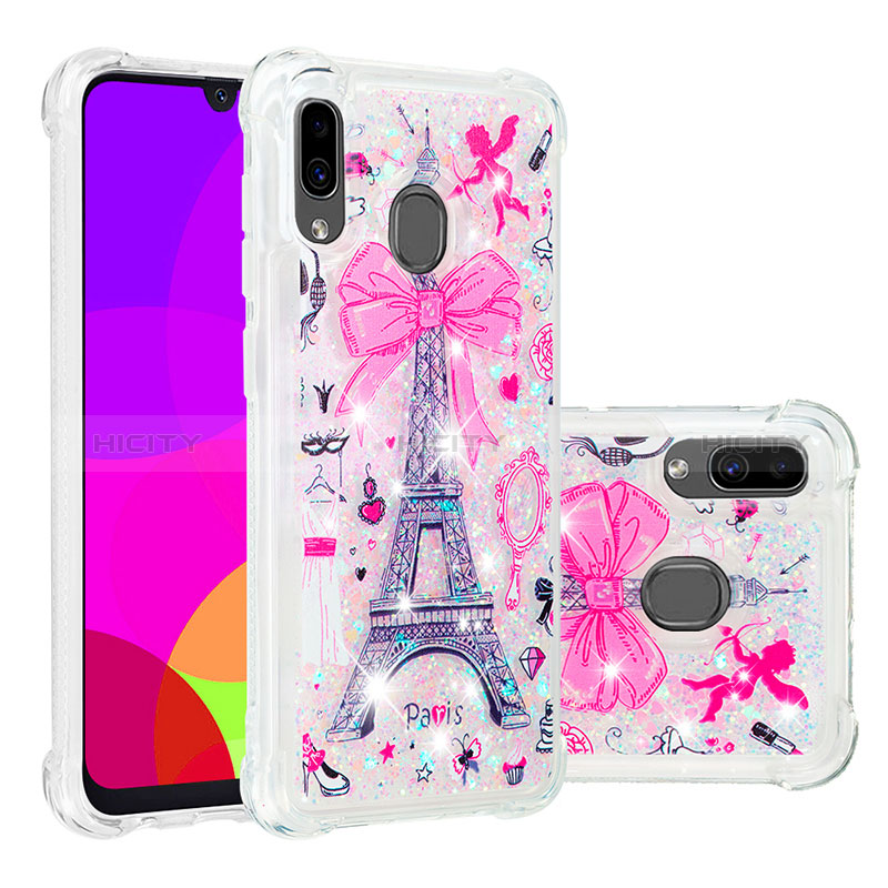 Silikon Hülle Handyhülle Gummi Schutzhülle Flexible Tasche Bling-Bling S05 für Samsung Galaxy A20 groß