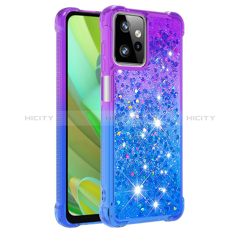 Silikon Hülle Handyhülle Gummi Schutzhülle Flexible Tasche Bling-Bling YB2 für Motorola Moto G Power 5G (2023) Violett