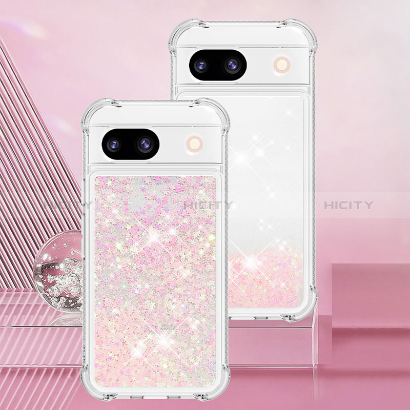 Silikon Hülle Handyhülle Gummi Schutzhülle Flexible Tasche Bling-Bling YB3 für Google Pixel 8a 5G Rosa