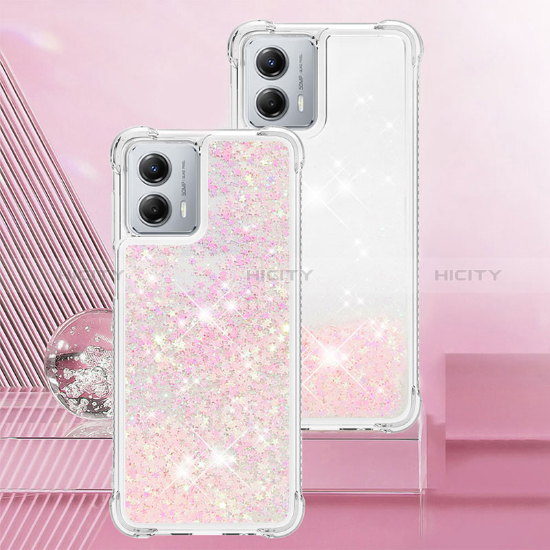 Silikon Hülle Handyhülle Gummi Schutzhülle Flexible Tasche Bling-Bling YB3 für Motorola Moto G 5G (2023) Rosa Plus