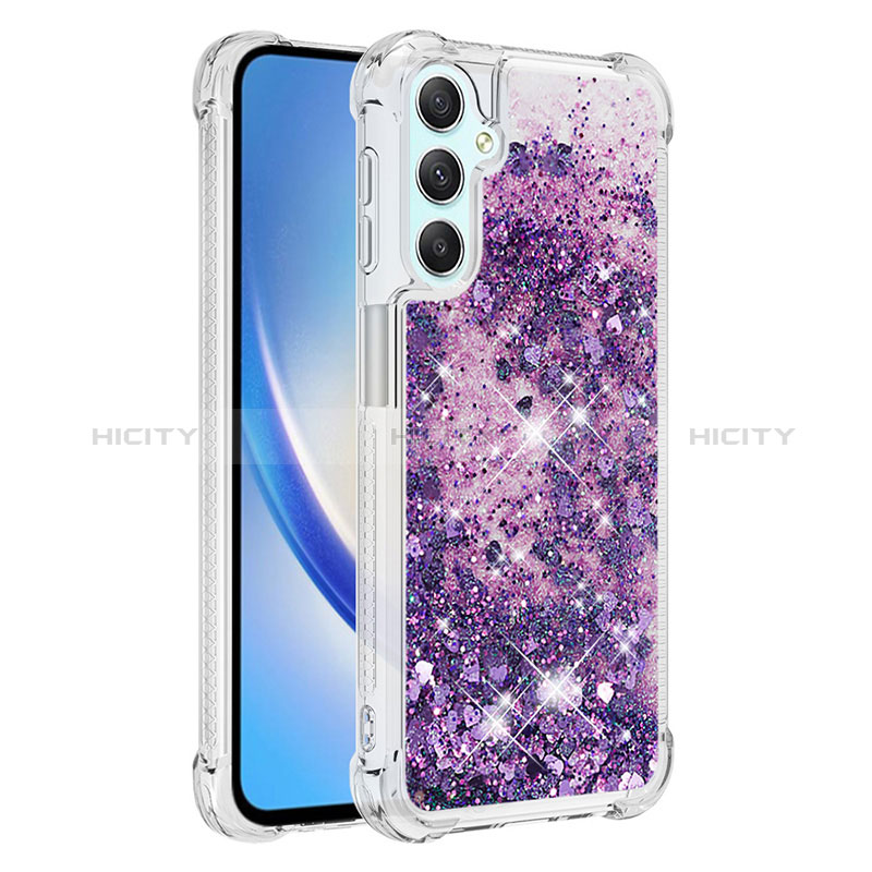 Silikon Hülle Handyhülle Gummi Schutzhülle Flexible Tasche Bling-Bling YB3 für Samsung Galaxy A24 4G Violett