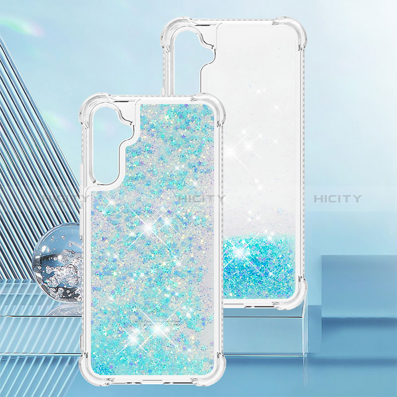 Silikon Hülle Handyhülle Gummi Schutzhülle Flexible Tasche Bling-Bling YB3 für Samsung Galaxy A34 5G Hellblau