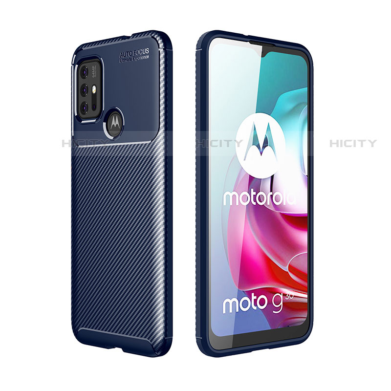 Silikon Hülle Handyhülle Gummi Schutzhülle Flexible Tasche Köper für Motorola Moto G10 Blau