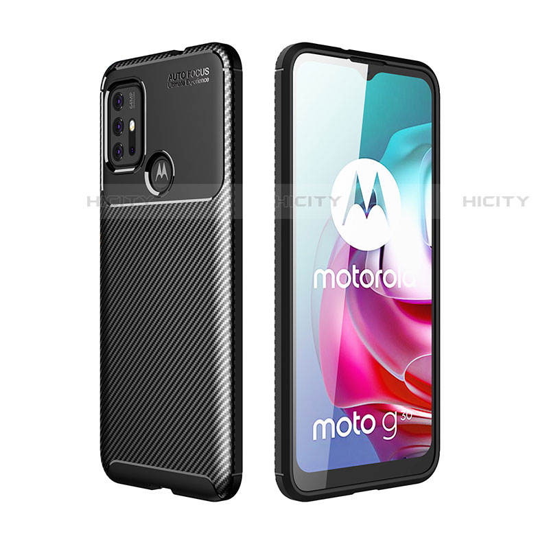 Silikon Hülle Handyhülle Gummi Schutzhülle Flexible Tasche Köper für Motorola Moto G10 Power Schwarz Plus