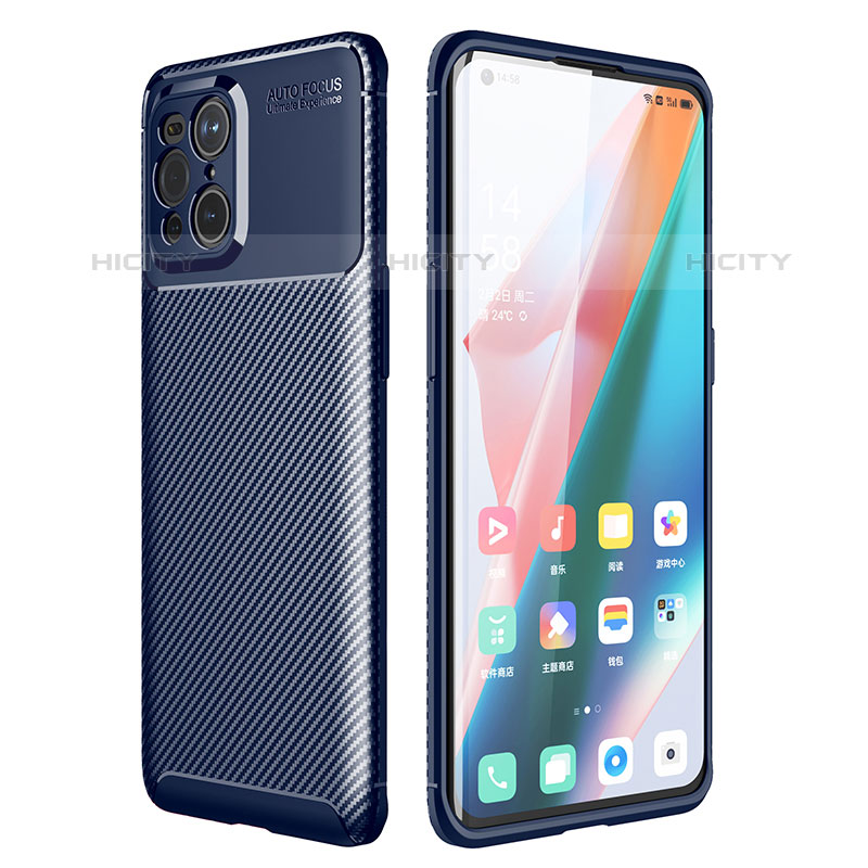 Silikon Hülle Handyhülle Gummi Schutzhülle Flexible Tasche Köper für Oppo Find X3 Pro 5G Blau