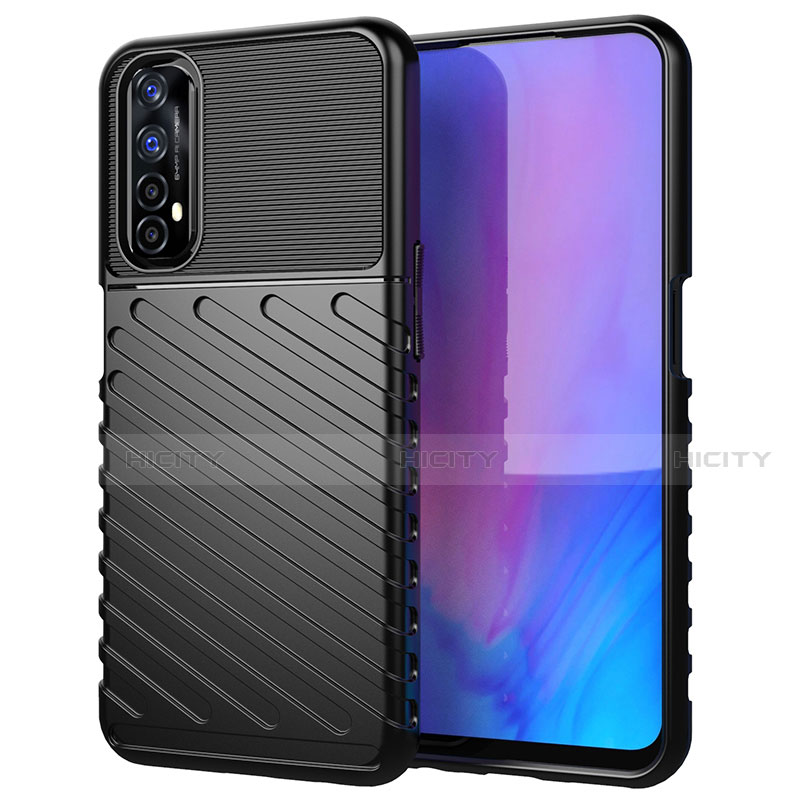 Silikon Hülle Handyhülle Gummi Schutzhülle Flexible Tasche Köper für Realme Narzo 20 Pro Schwarz