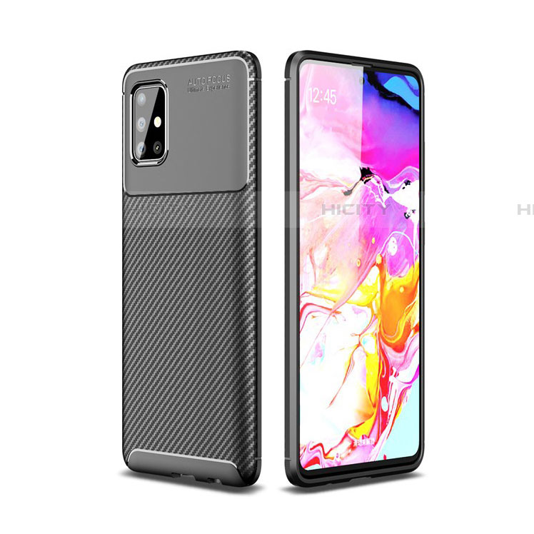 Silikon Hülle Handyhülle Gummi Schutzhülle Flexible Tasche Köper für Samsung Galaxy A51 5G Schwarz Plus