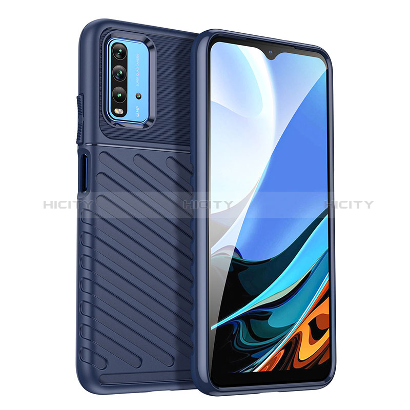 Silikon Hülle Handyhülle Gummi Schutzhülle Flexible Tasche Köper MF1 für Xiaomi Redmi 9T 4G Blau