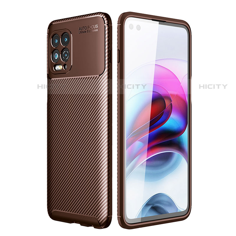 Silikon Hülle Handyhülle Gummi Schutzhülle Flexible Tasche Köper S01 für Motorola Moto Edge S 5G Braun