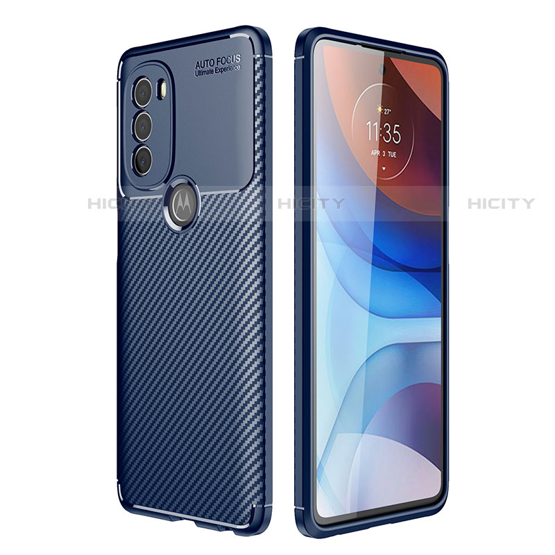 Silikon Hülle Handyhülle Gummi Schutzhülle Flexible Tasche Köper S01 für Motorola Moto G71 5G Blau