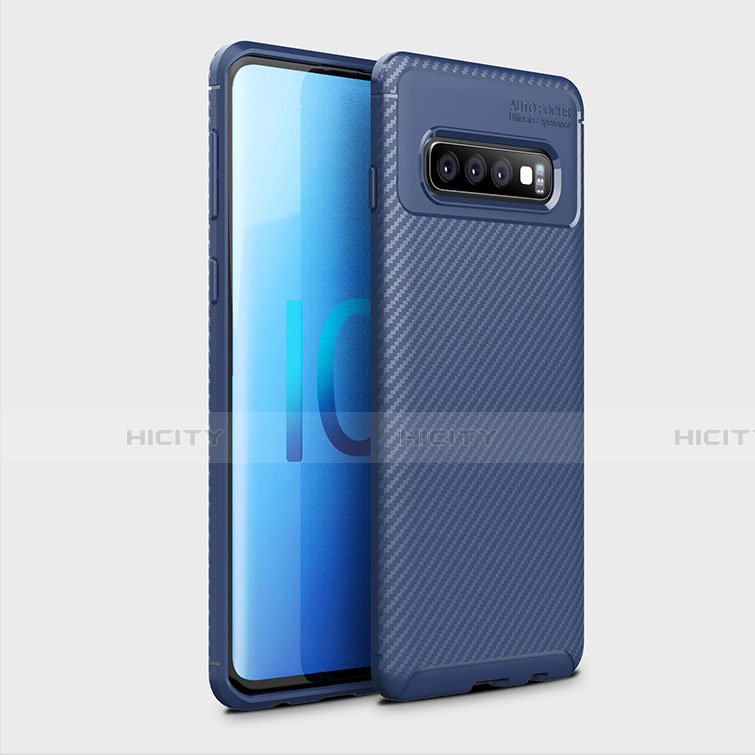 Silikon Hülle Handyhülle Gummi Schutzhülle Flexible Tasche Köper Y01 für Samsung Galaxy S10 5G Blau Plus