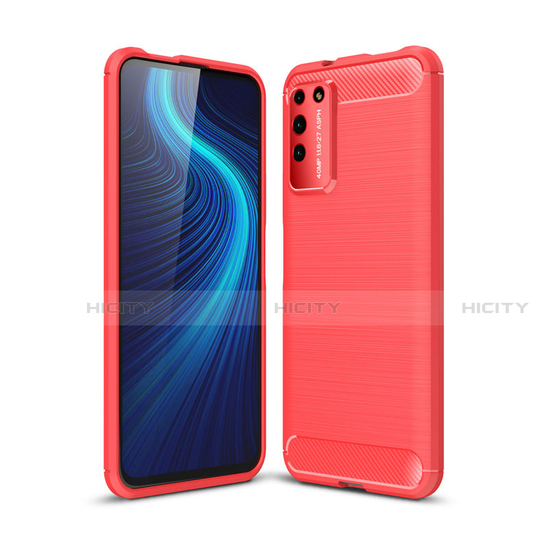 Silikon Hülle Handyhülle Gummi Schutzhülle Flexible Tasche Line C01 für Huawei Honor X10 5G Rot Plus