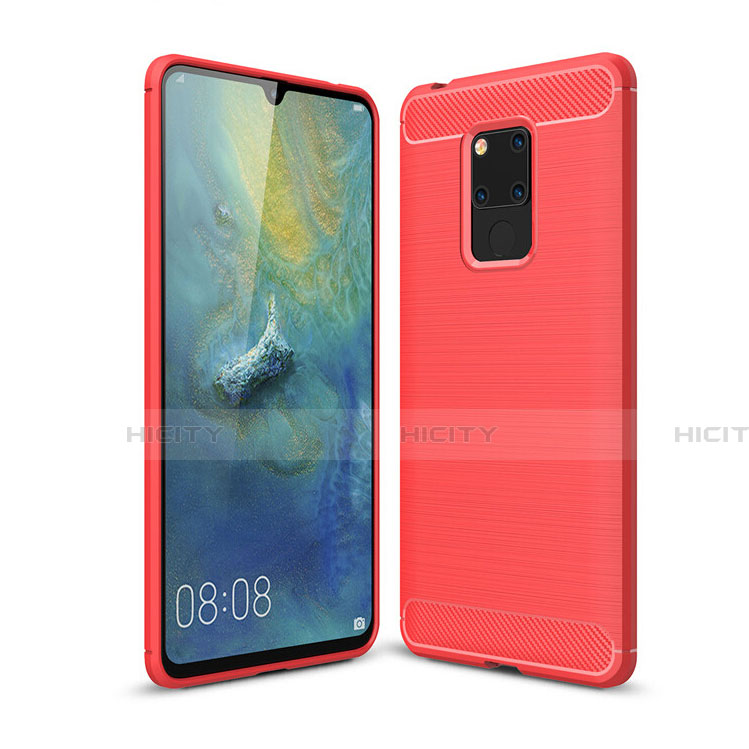 Silikon Hülle Handyhülle Gummi Schutzhülle Flexible Tasche Line C02 für Huawei Mate 20 X 5G Rot Plus