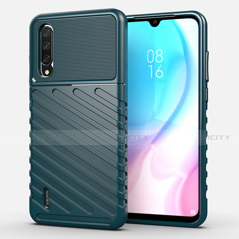 Silikon Hülle Handyhülle Gummi Schutzhülle Flexible Tasche Line C02 für Xiaomi Mi A3 Grün