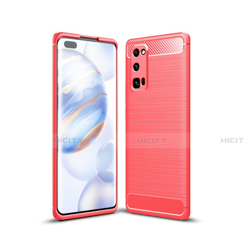 Silikon Hülle Handyhülle Gummi Schutzhülle Flexible Tasche Line für Huawei Honor 30 Pro+ Plus Rot