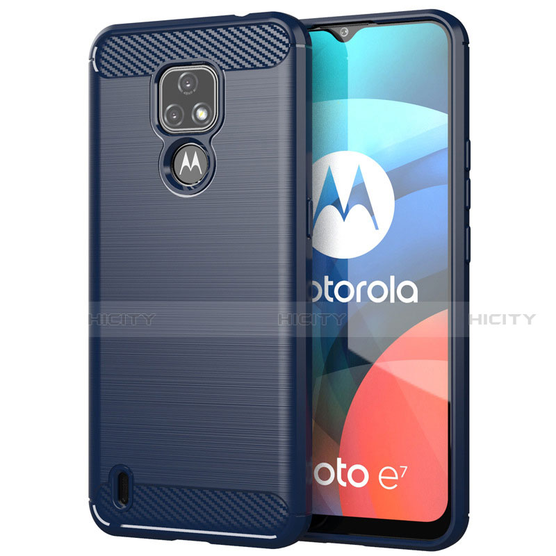 Silikon Hülle Handyhülle Gummi Schutzhülle Flexible Tasche Line für Motorola Moto E7 (2020)