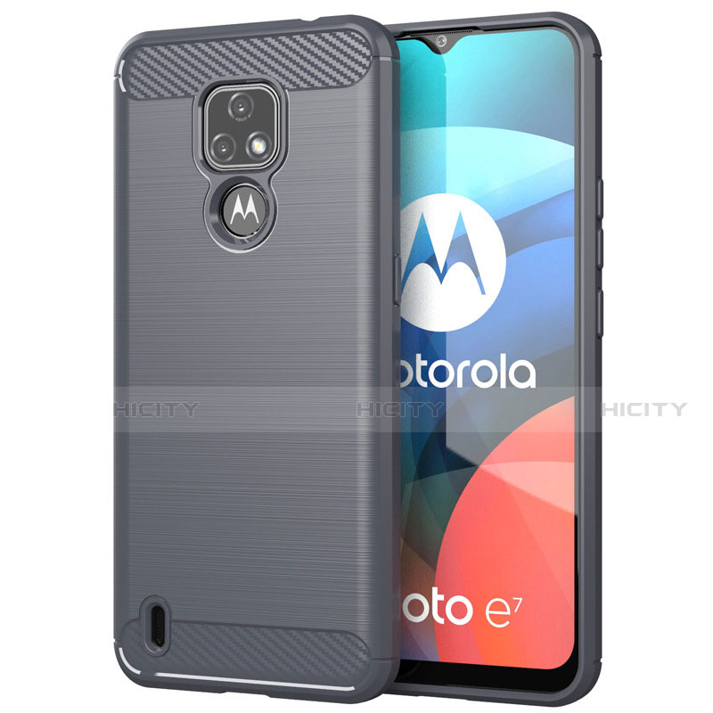 Silikon Hülle Handyhülle Gummi Schutzhülle Flexible Tasche Line für Motorola Moto E7 (2020) groß