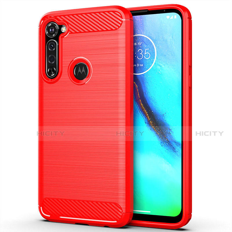 Silikon Hülle Handyhülle Gummi Schutzhülle Flexible Tasche Line für Motorola Moto G Pro Rot