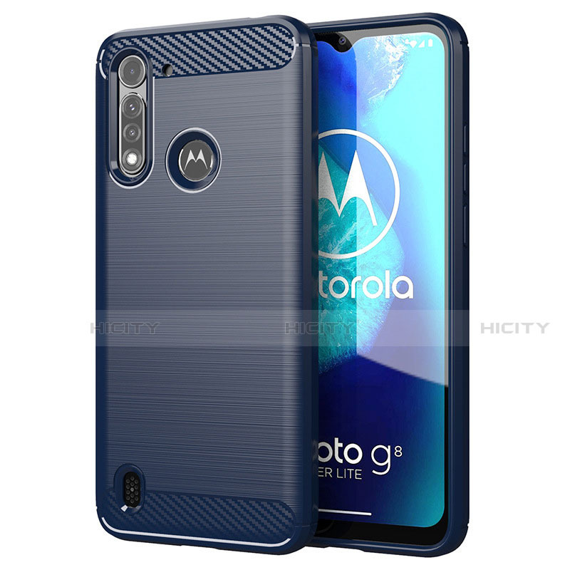 Silikon Hülle Handyhülle Gummi Schutzhülle Flexible Tasche Line für Motorola Moto G8 Power Lite groß